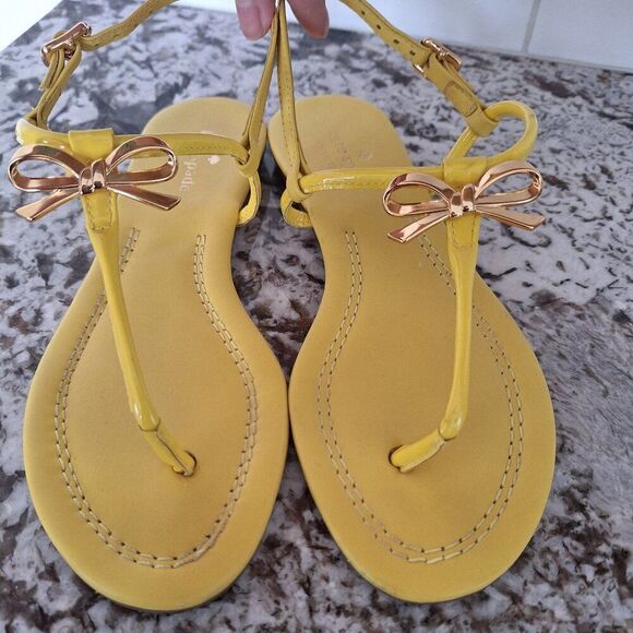 Kate Spade yellow patent leather sandals size 7M - Picture 1 of 8